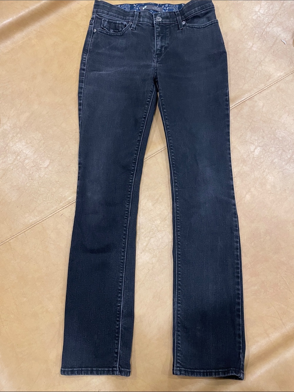 Levi's Soft  Black 525 Straight Leg Low Rise Jeans
